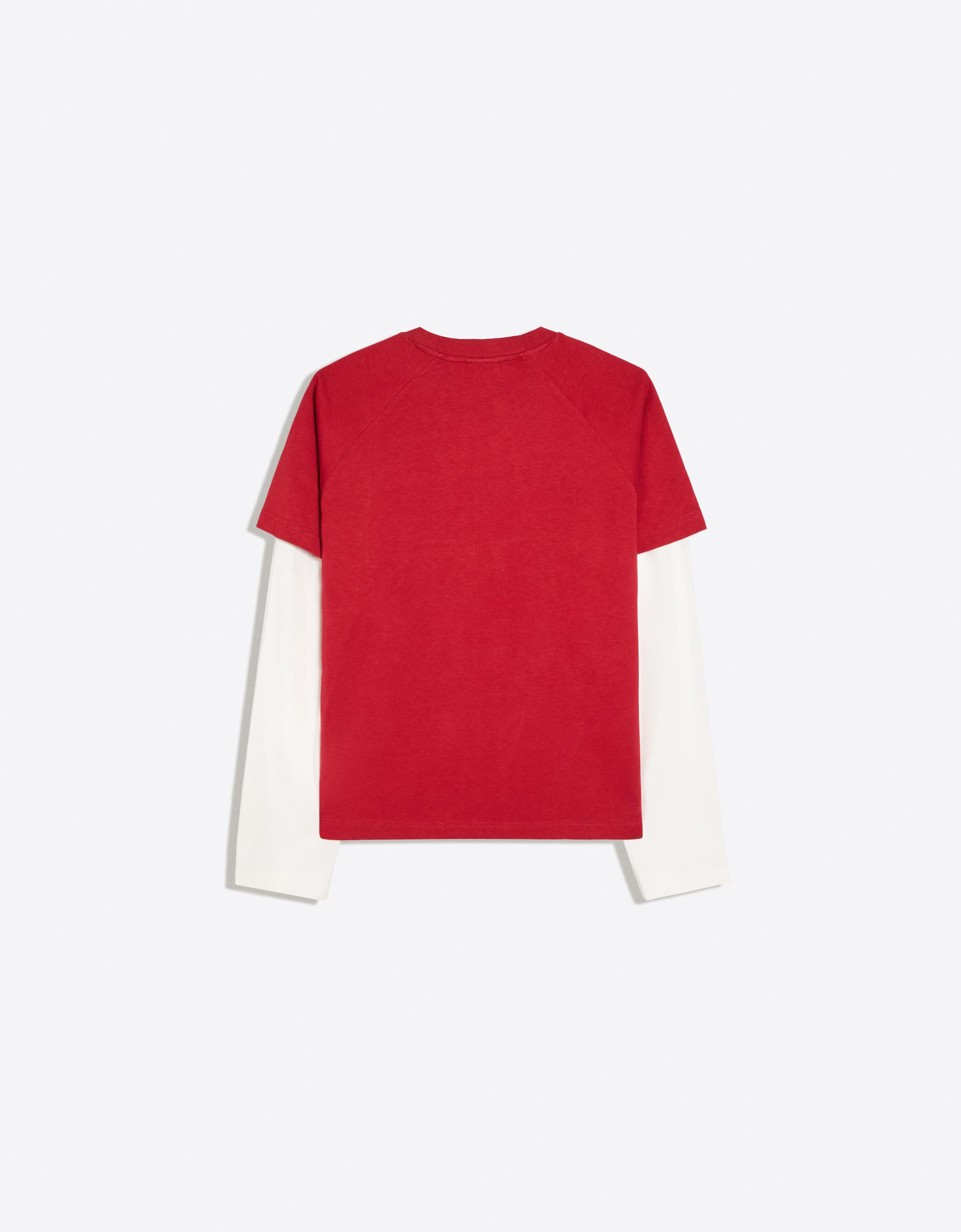 Double sleeve print T-shirt — Red