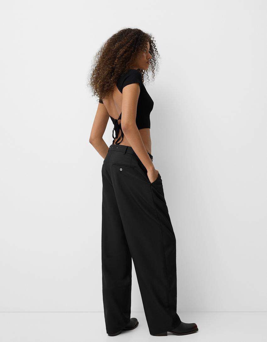 TailoringBaggyhose mit Schnalle Herren Bershka