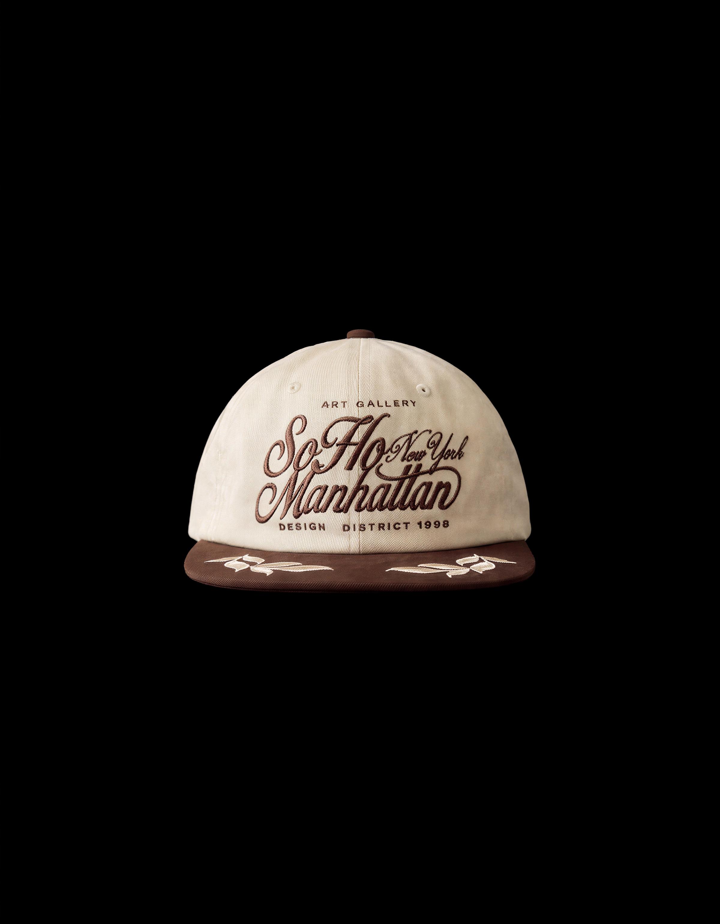 Embroidered cap — Brown