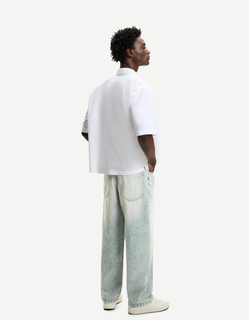 Super Baggy Jeans-Ausgewaschenes Blau-2