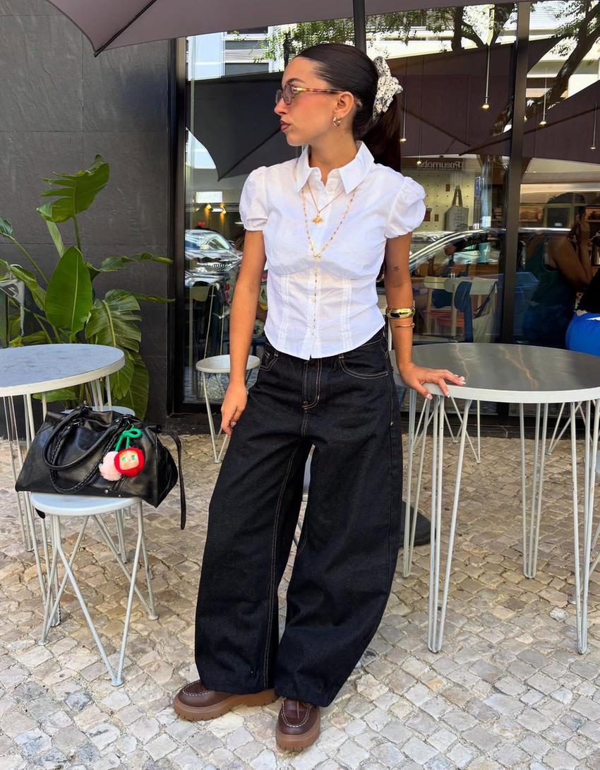 Jean barrel wide leg-Noir-0
