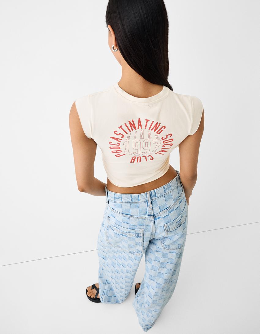 تيشرت بأكمام قصيرة وطبعة-بيج-6