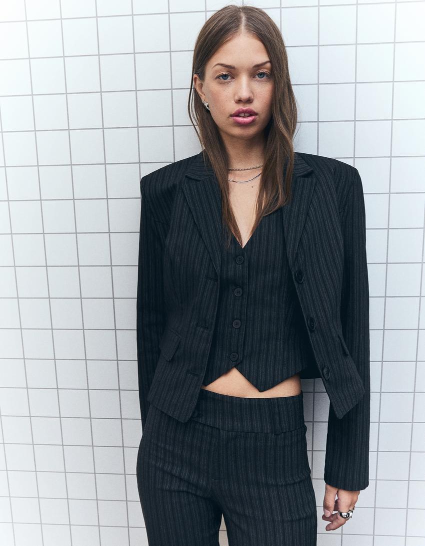 Tailored blazer-Grey-0