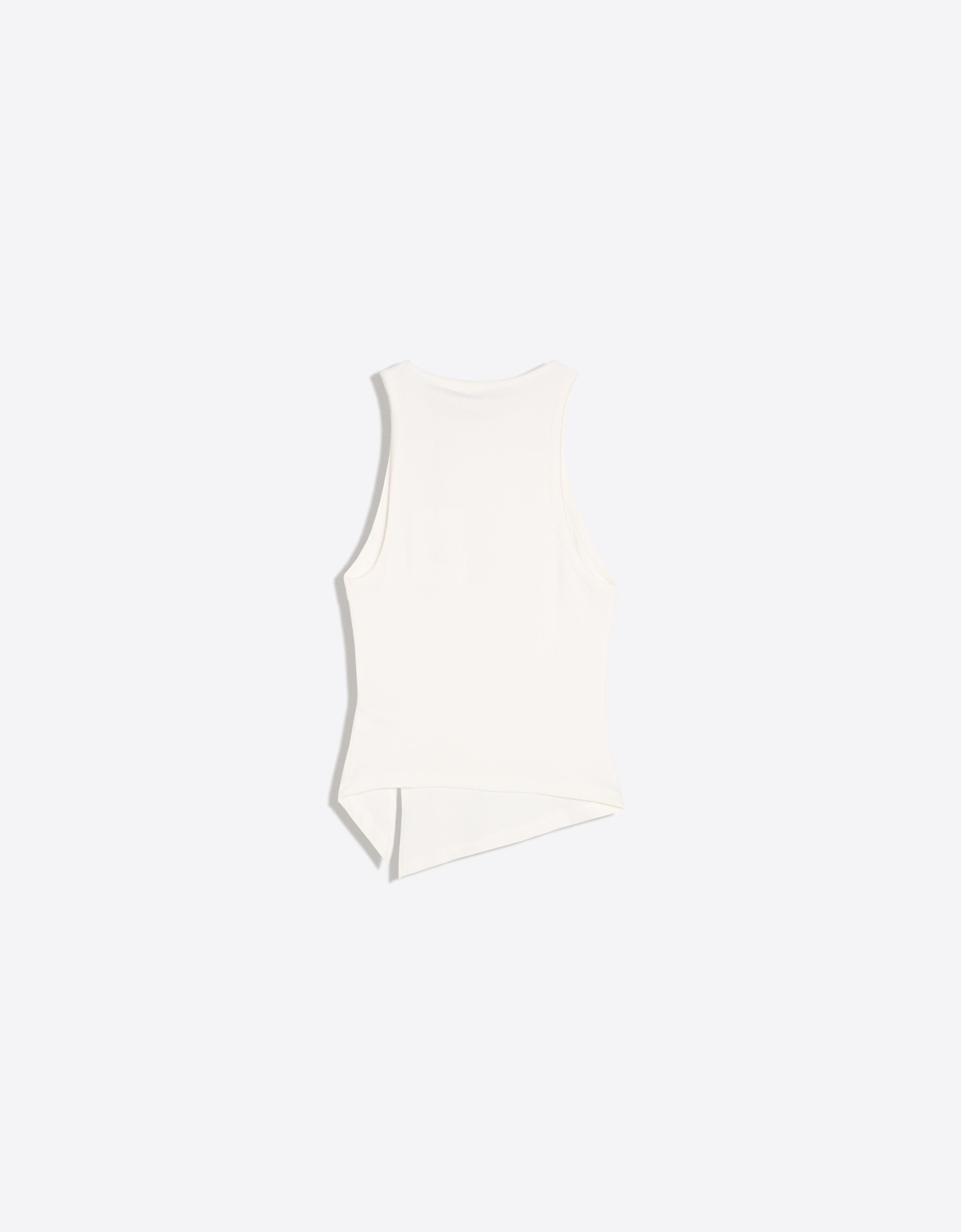Asymmetric printed sleeveless top — Off white