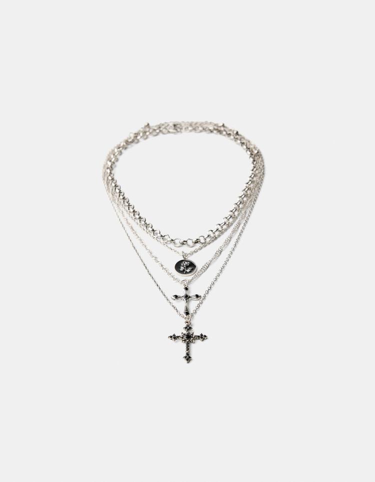 4er-Pack Halsketten mit Kreuz