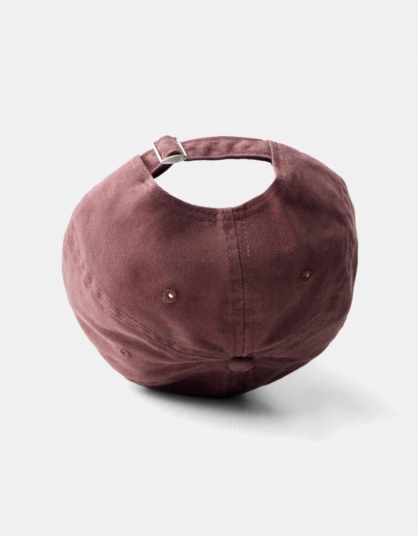 Embroidered cap-Brown-1