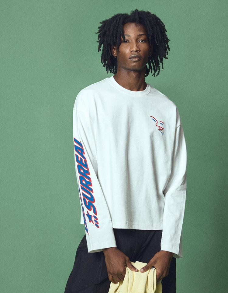 Long sleeve boxy print JUN IONEDA T-shirt — White