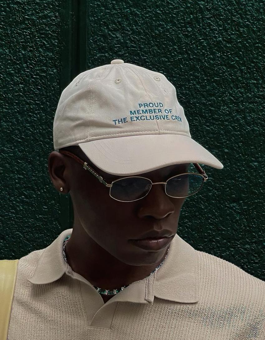 Embroidered cap-Off white-0