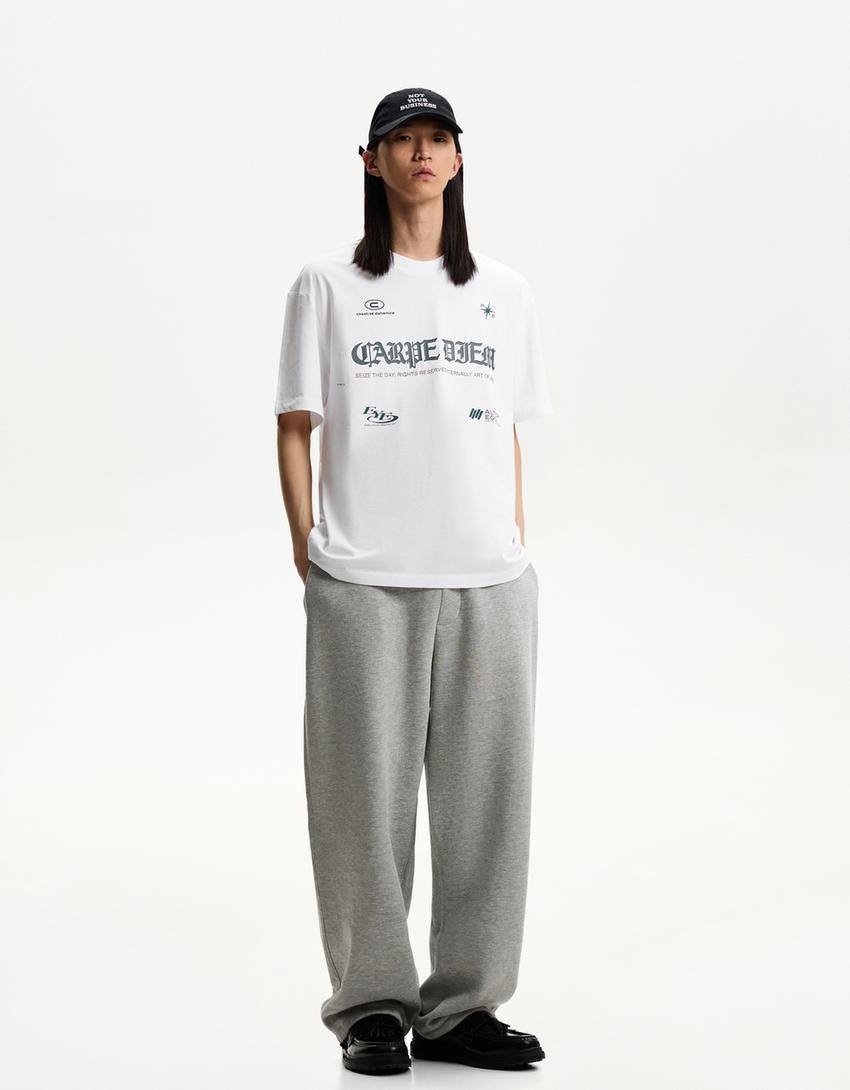 Camiseta manga corta print-Blanco-3