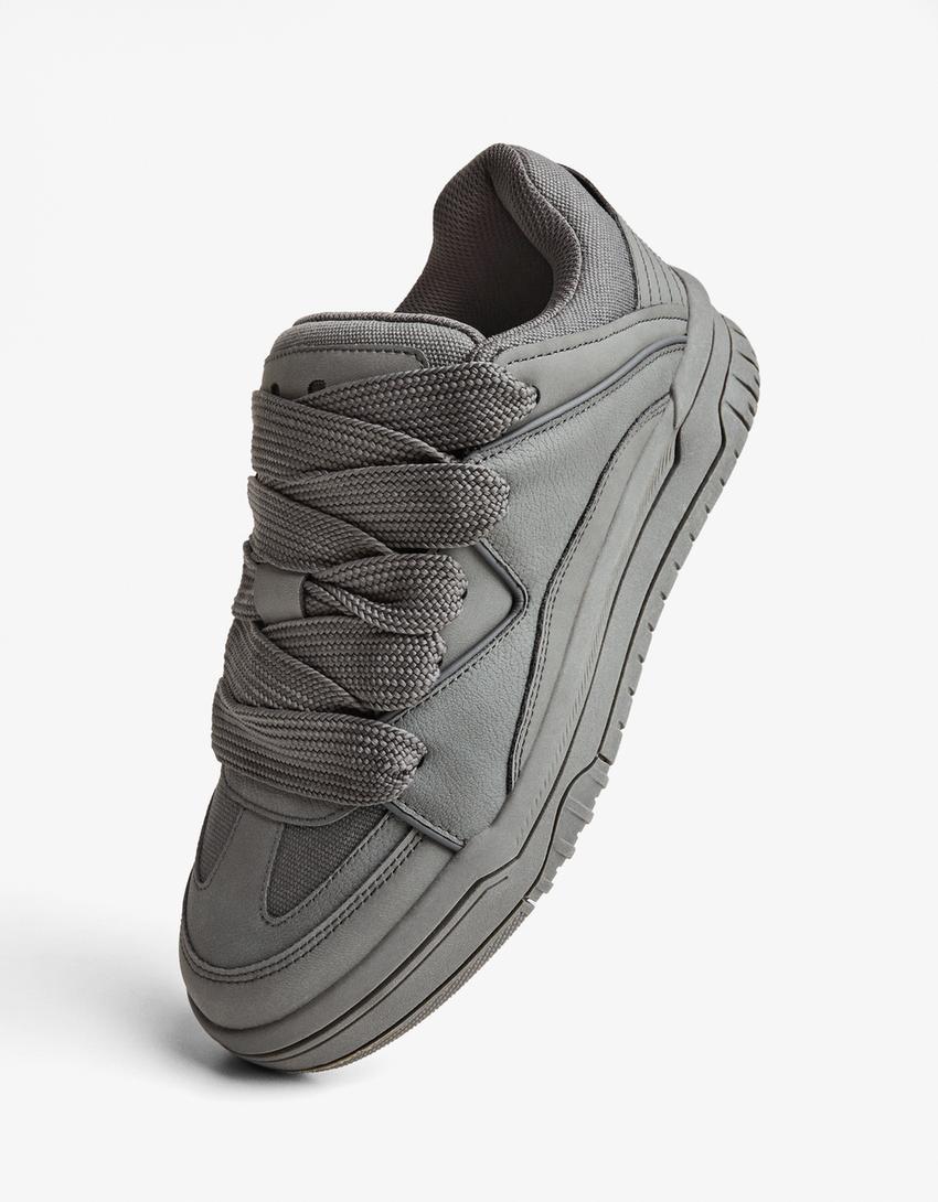 Sneakers skate suola spessa-Grigio