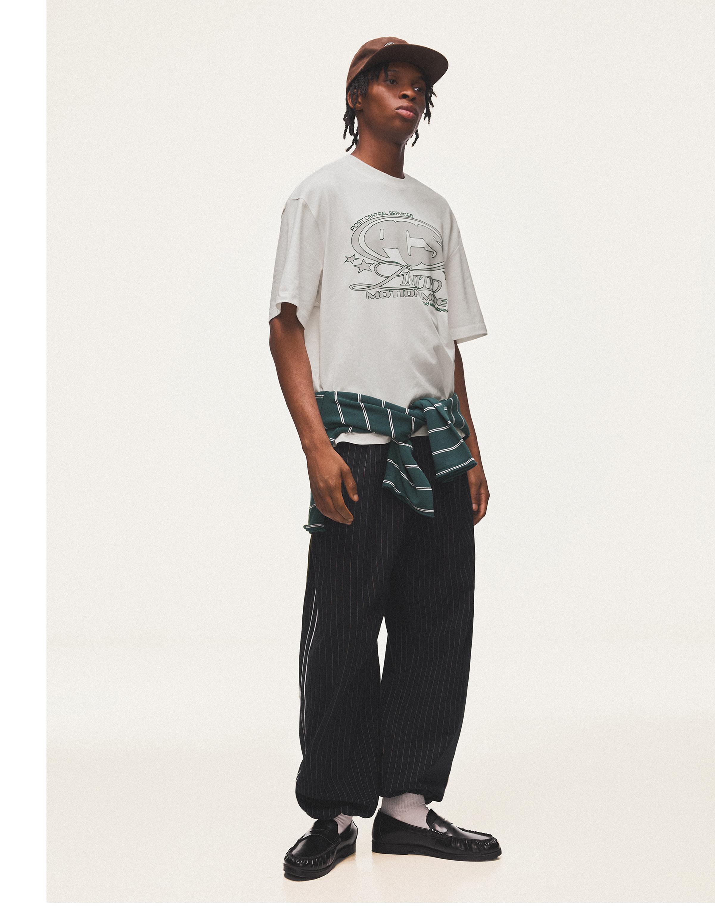 Short sleeve boxy print T-shirt — White