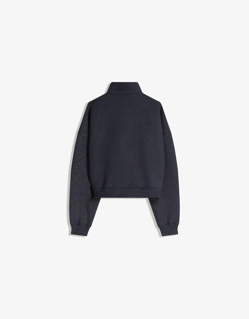 Sudadera cremallera brillo-Marino