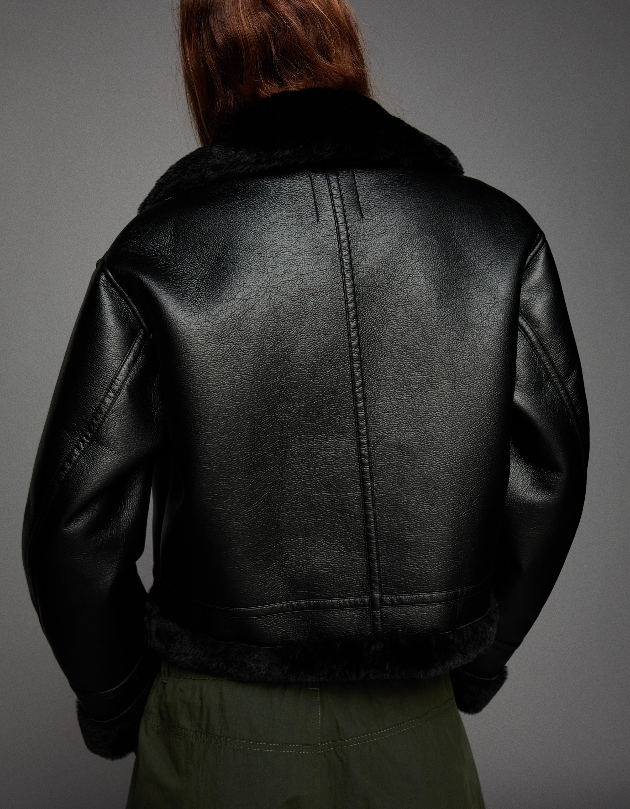Double-faced cropped jacket - Black