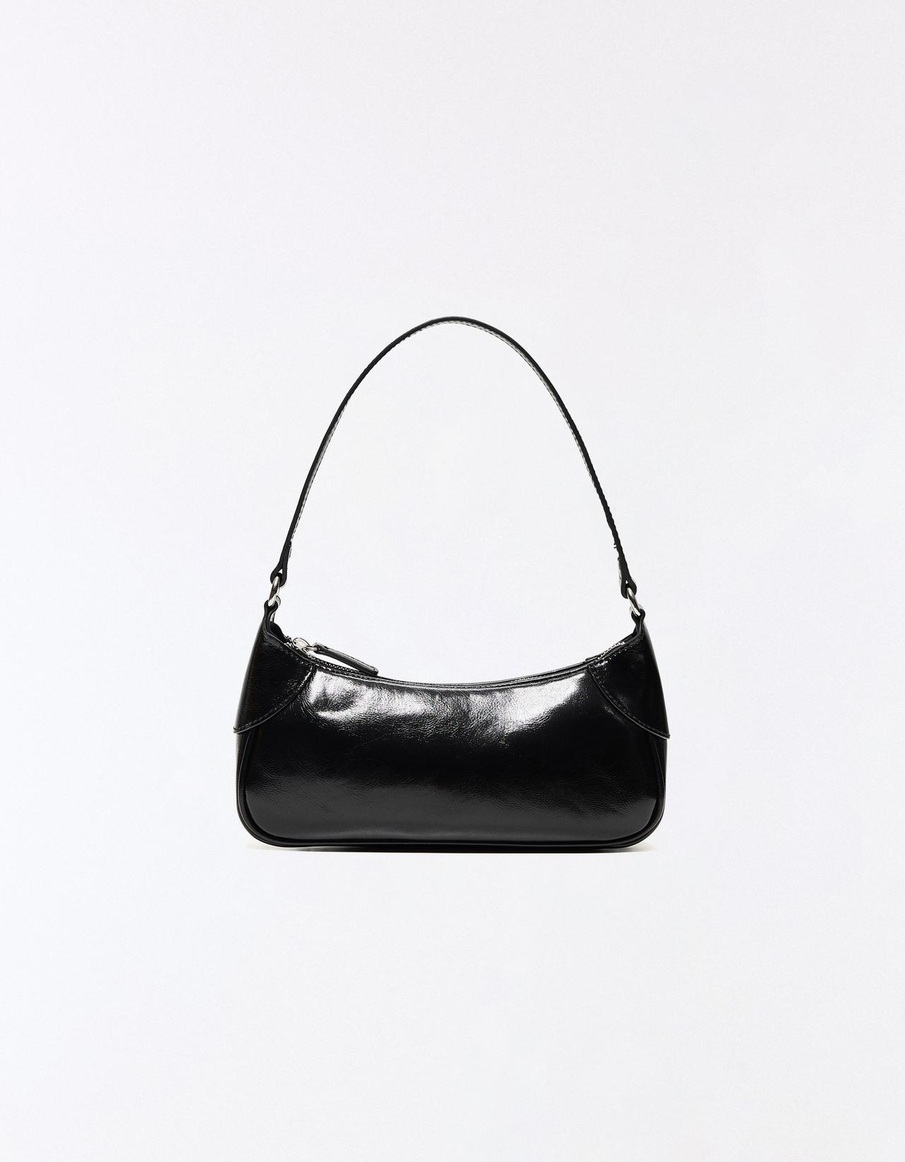 Leather effect shoulder bag — Black