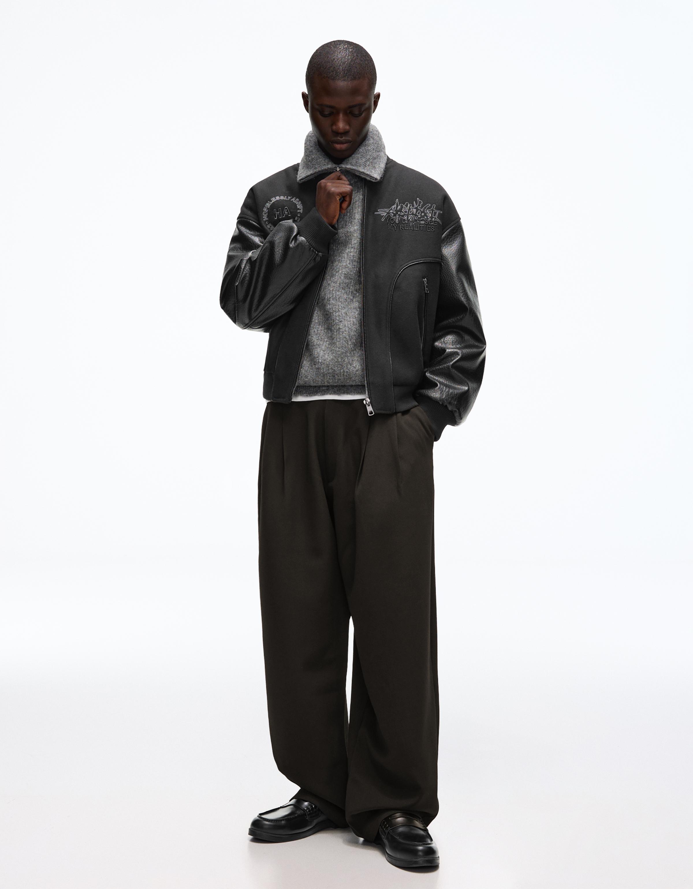 Bershka Superbaggy Hose, Tailored Herren Xs Schwarz