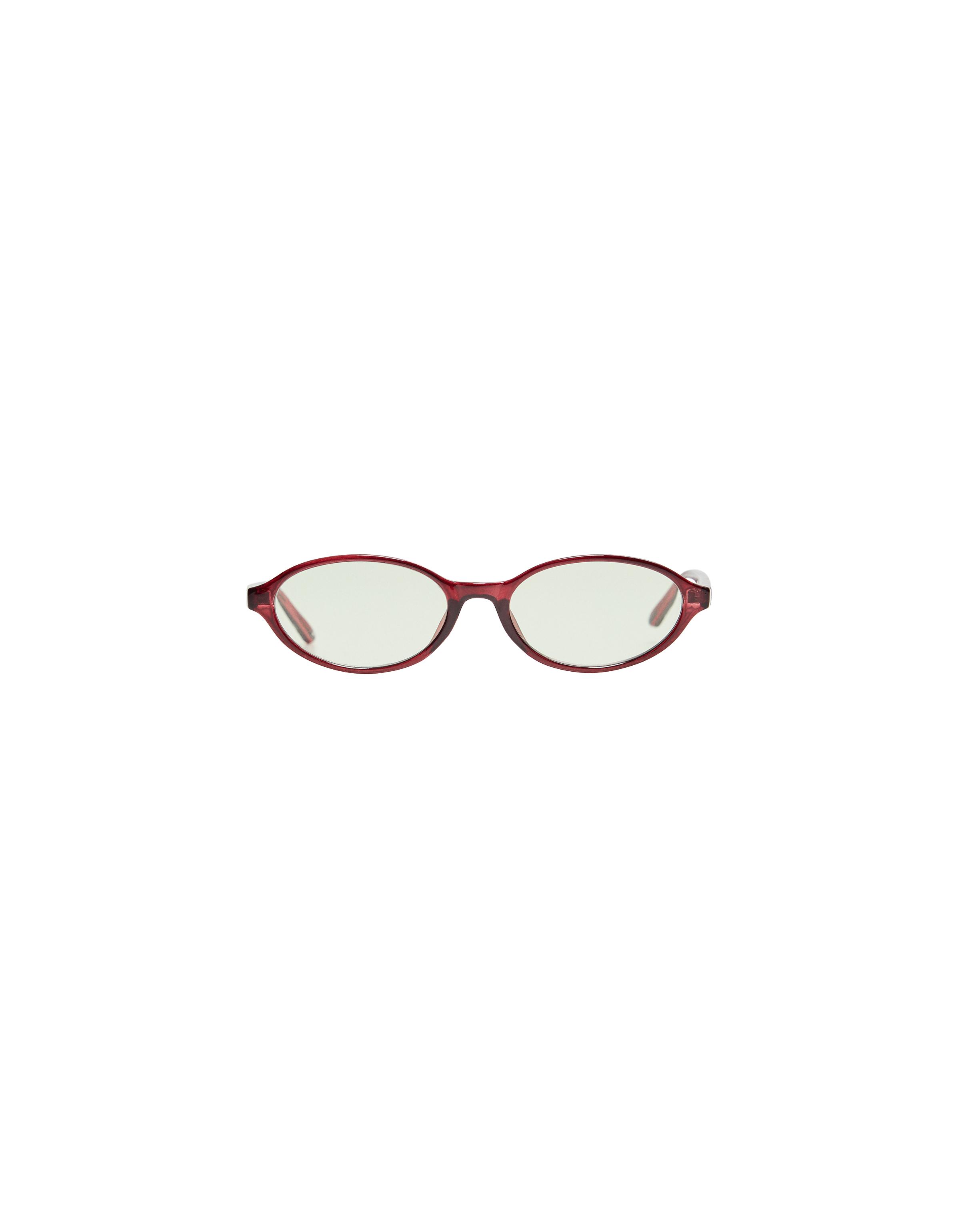 Oval blue light filtering glasses — Burgundy