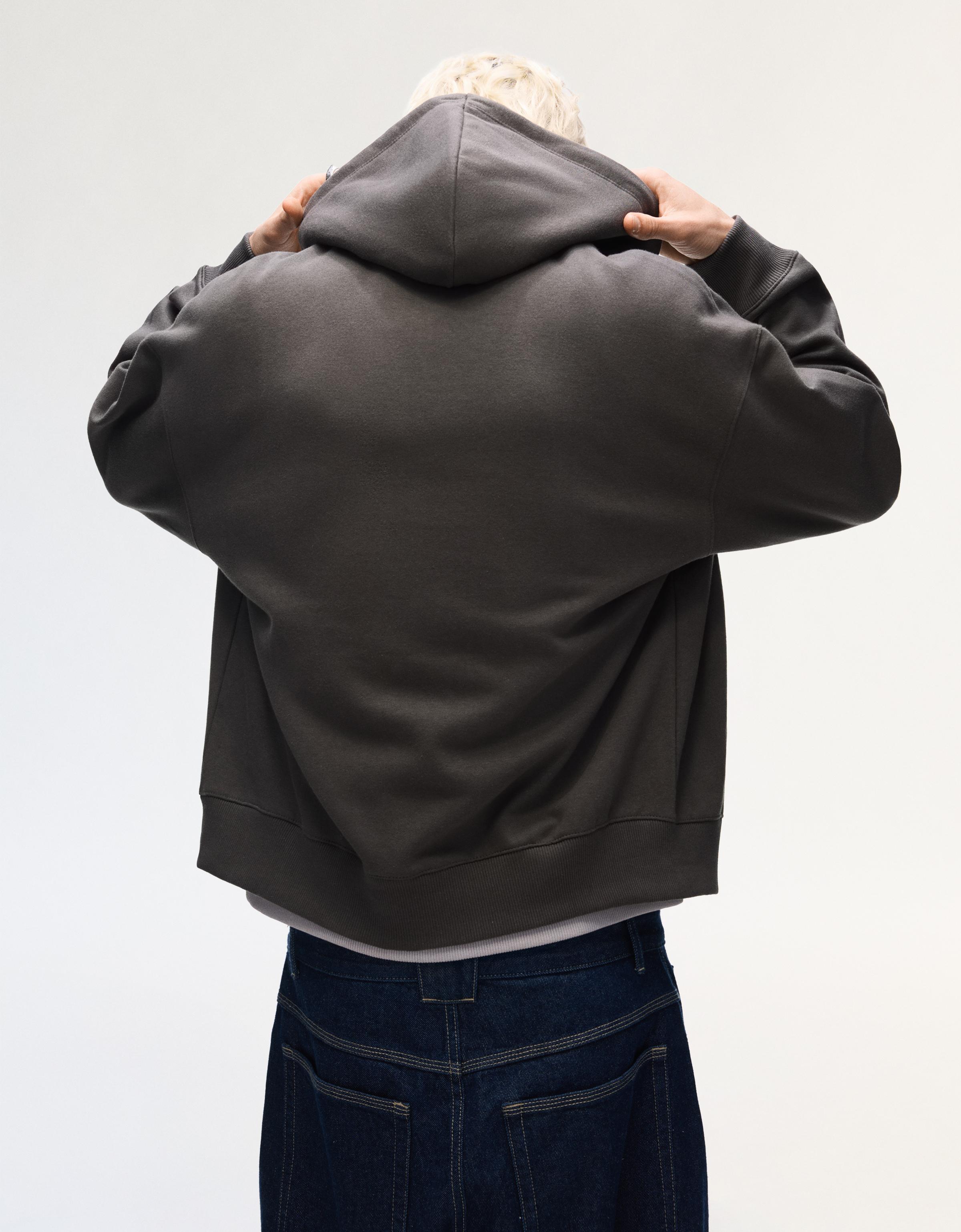 Fermuarlı kapüşonlu sweatshirt - Görsel 3