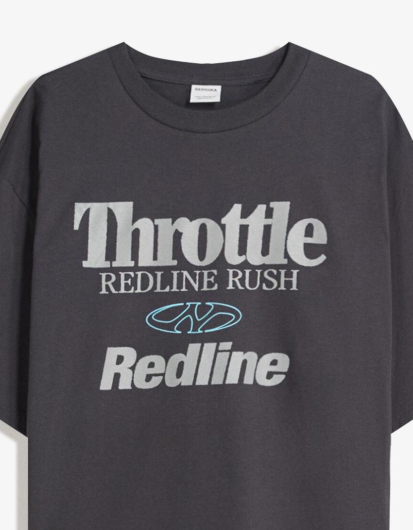 Short sleeve T-shirt with print-Grey