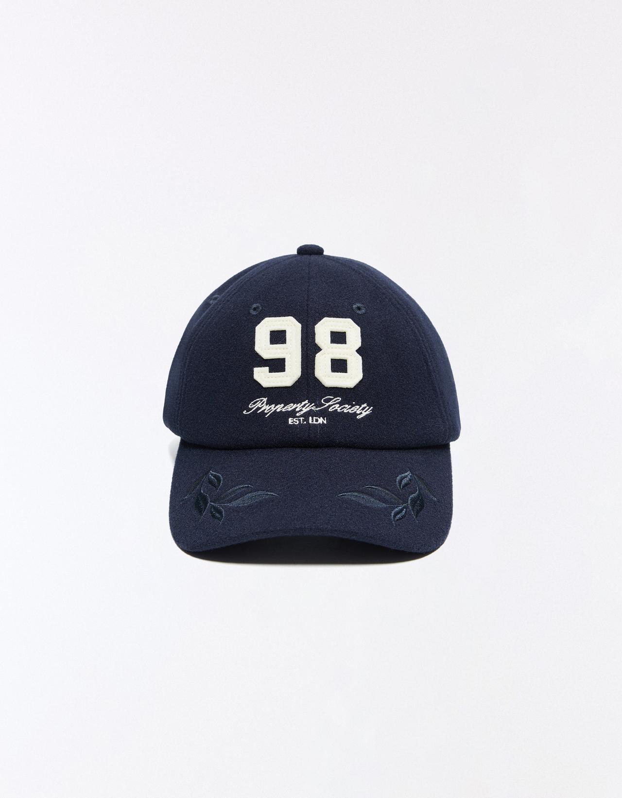 Felt-effect patch cap — Navy