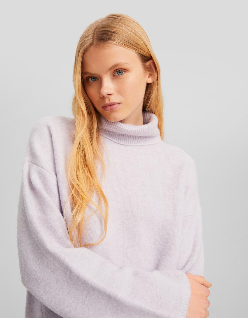 سويتر مخطط برقبة عالية-بنفسجي-2