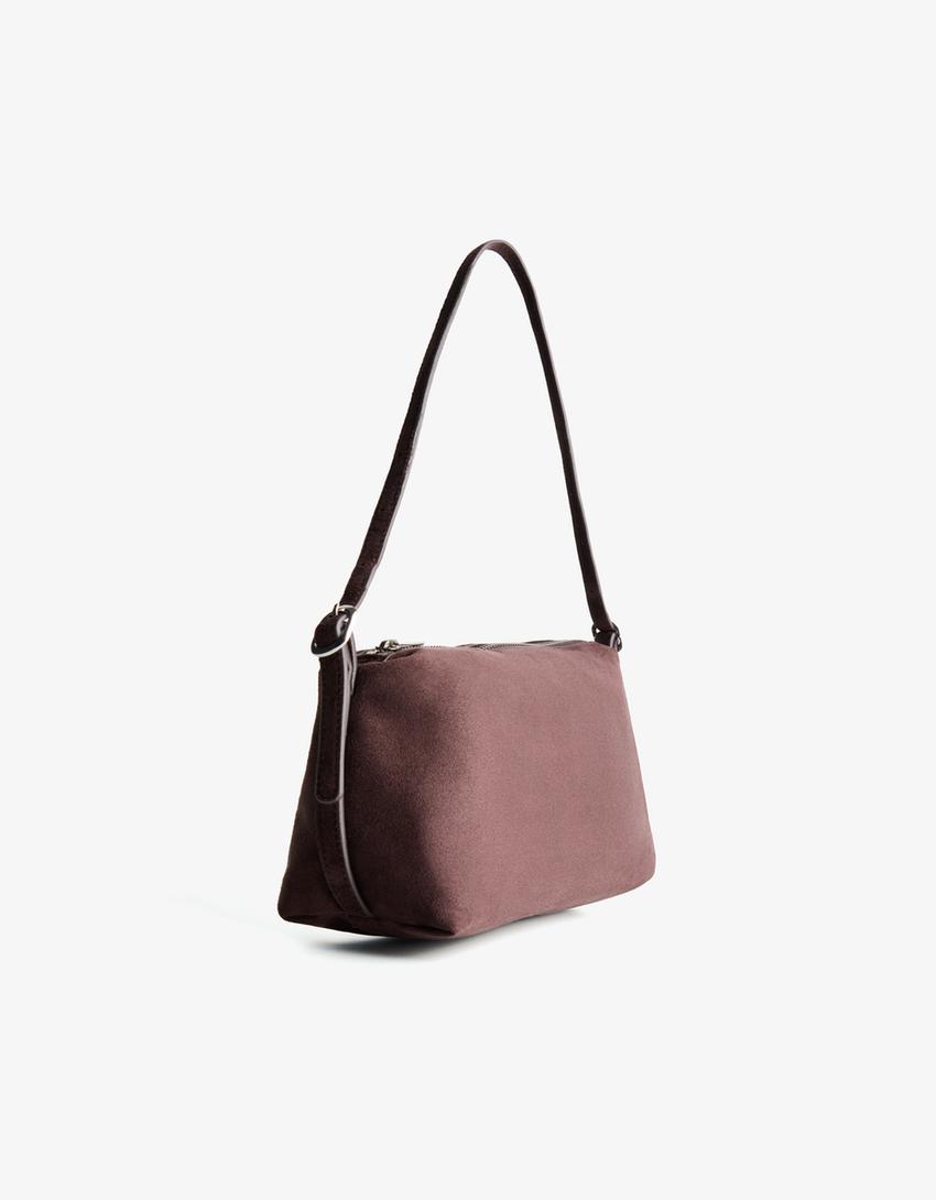 Mini-Tasche in Wildlederoptik-Braun-3