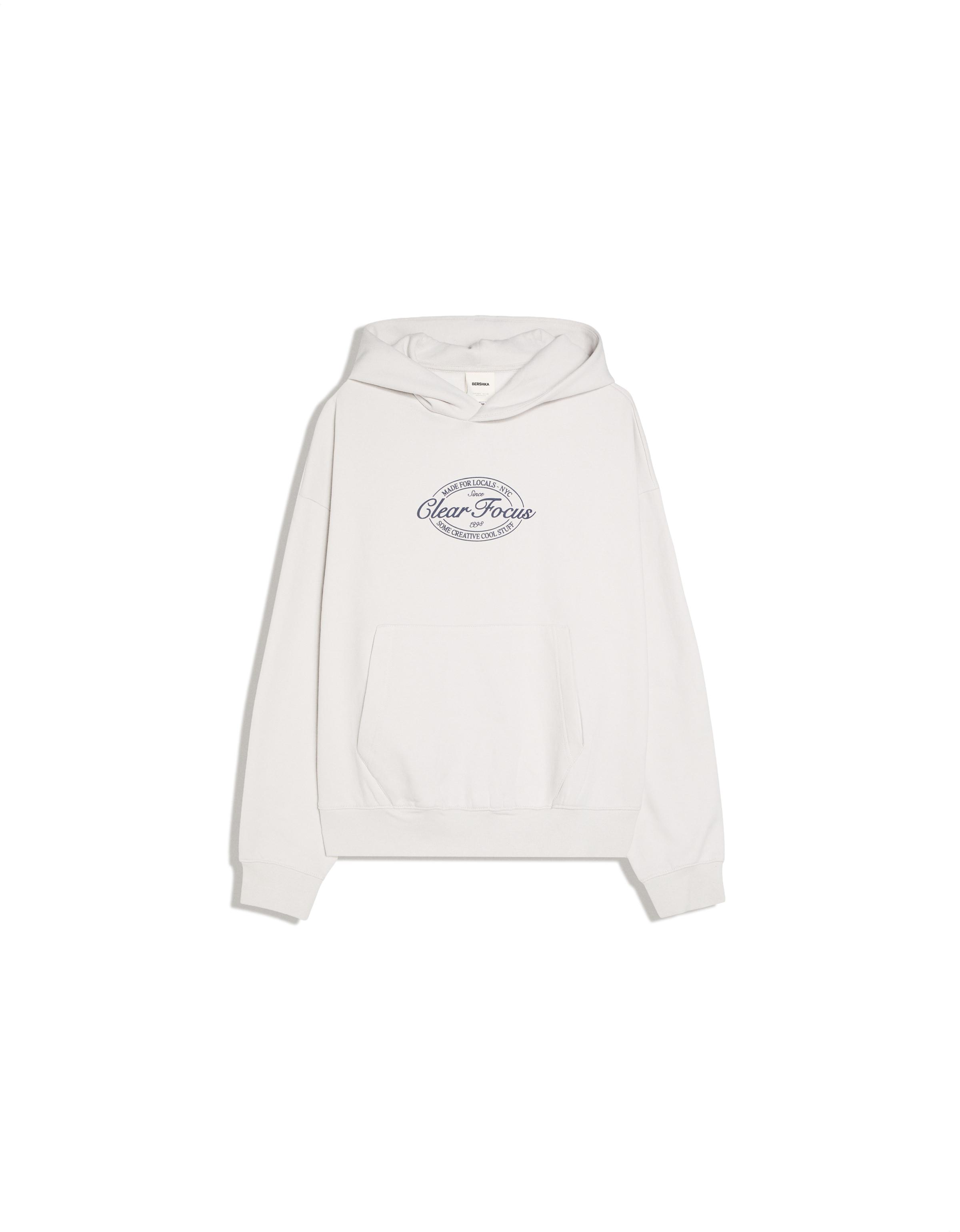 Hooded print sweatshirt — Grey