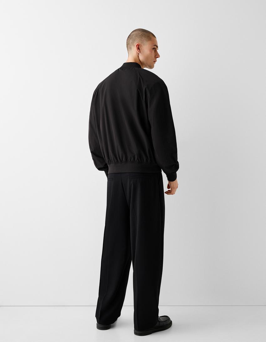 Lightweight bomber jacket-Black-1