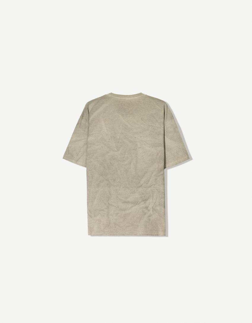 Faded short sleeve T-shirt-Camel-5