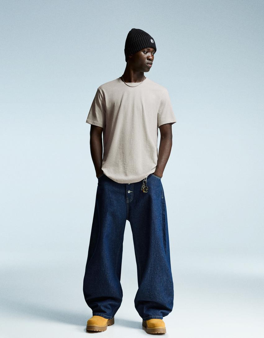 Basic short-sleeved T-shirt-Stone-3