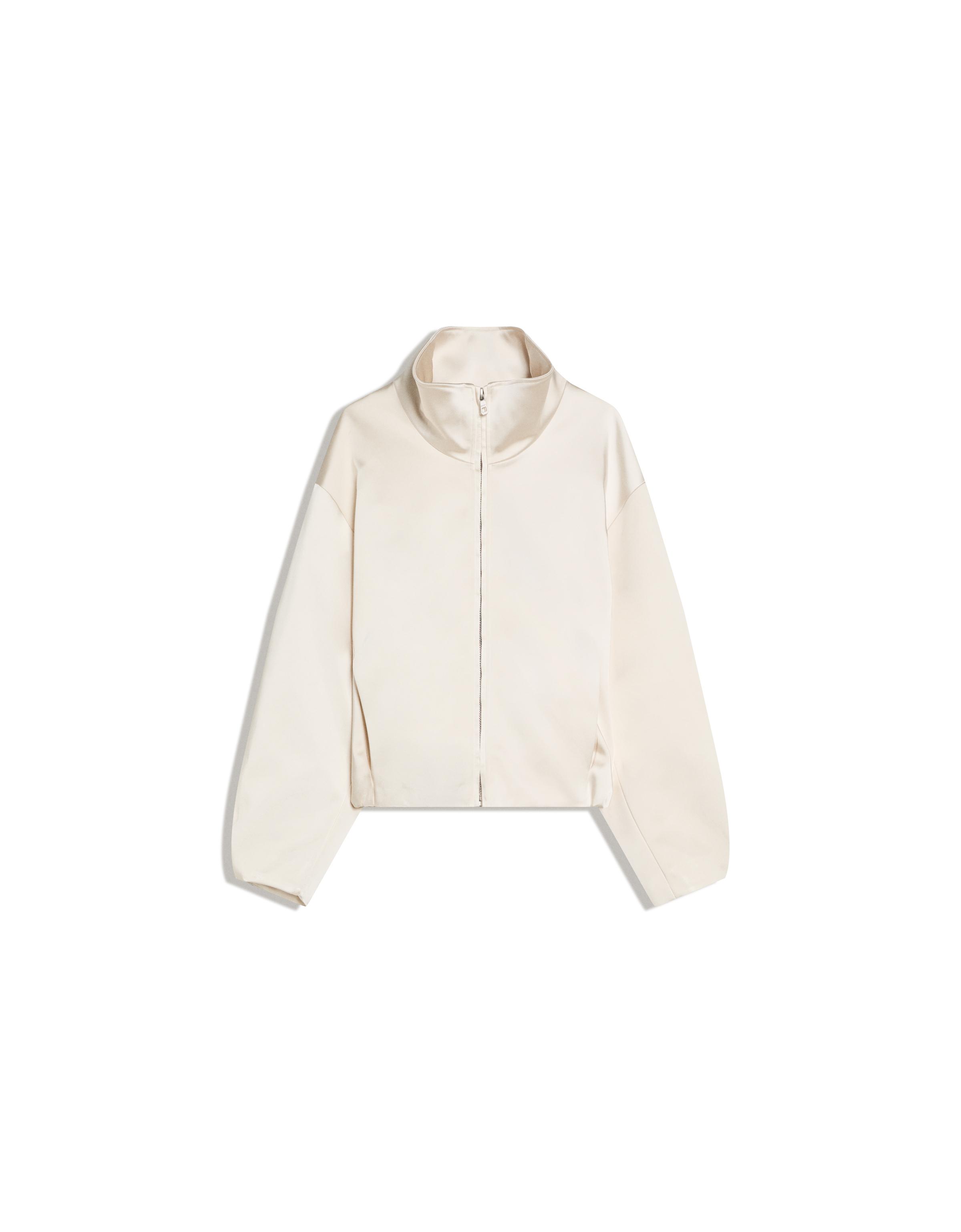 Satin high-neck jacket - Cream