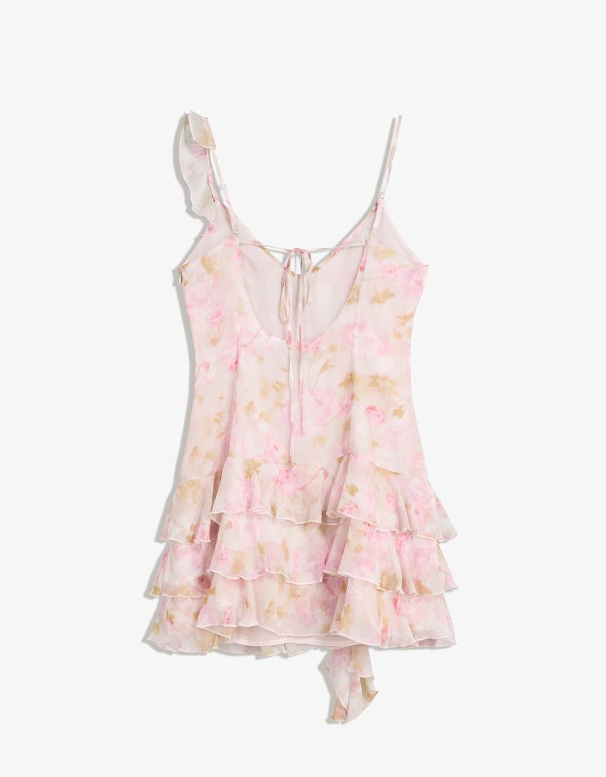 Vestido mini volantes-Multicolor-5