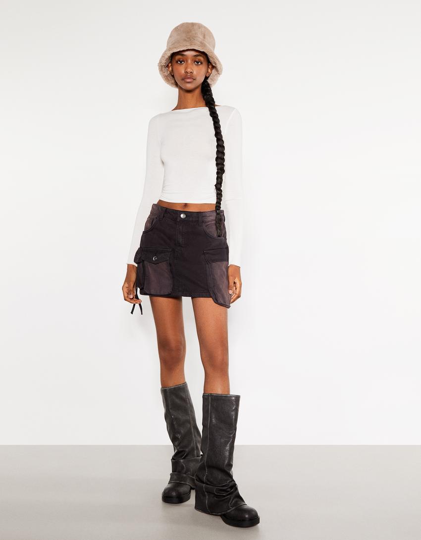 Top manches longues col bateau coutures-Écru-3