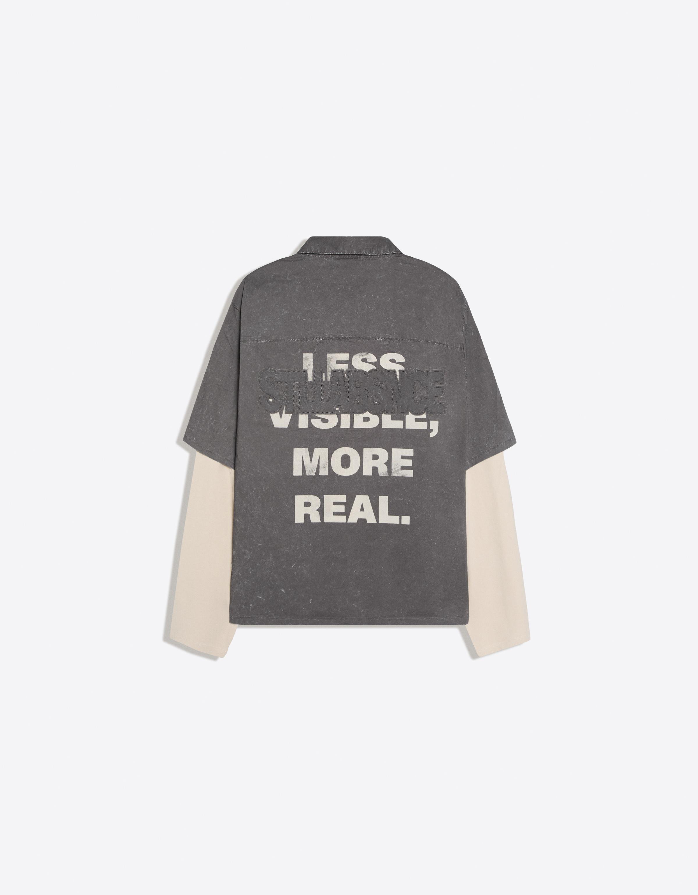 Double sleeve shirt with back print — Grey