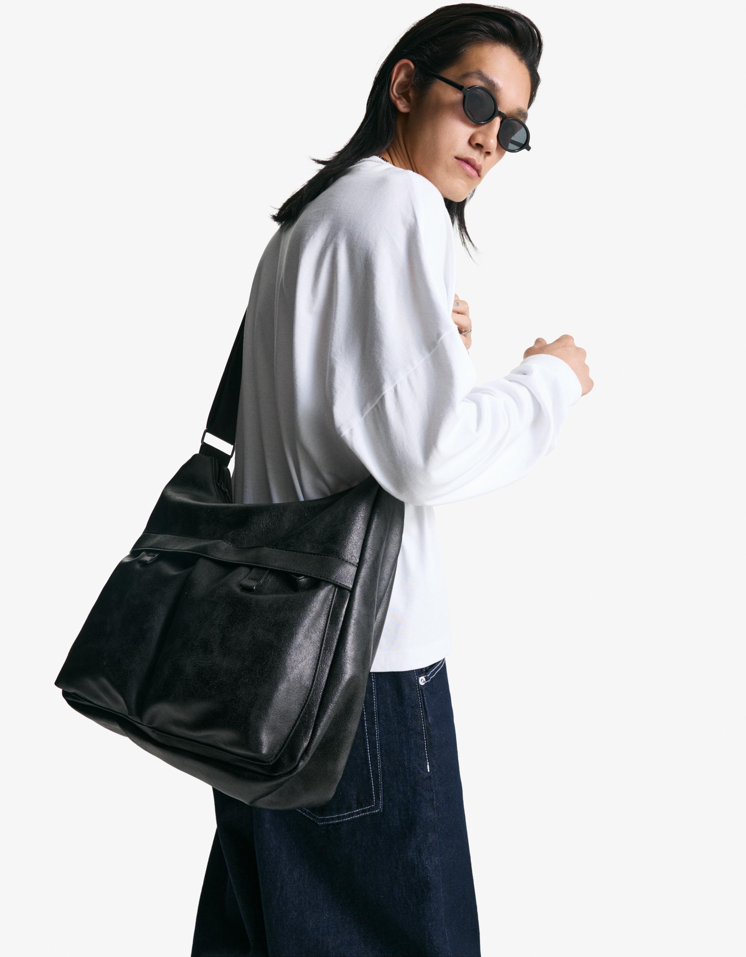 Bershka Tasche Mit Fronttaschen Herren Schwarz