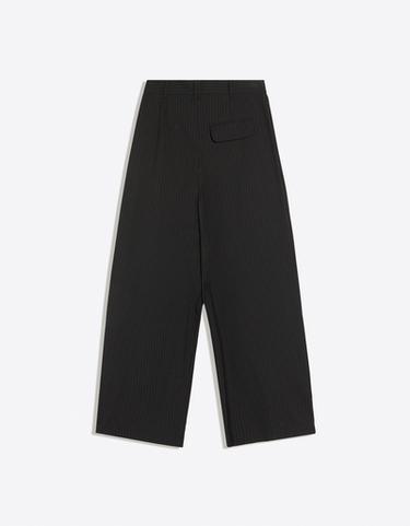 Balloon trousers with pleats and buttons — White / Black 7