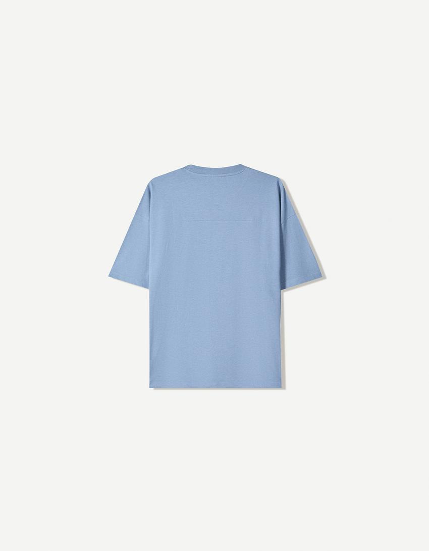 Oversize short sleeve T-shirt-Light blue