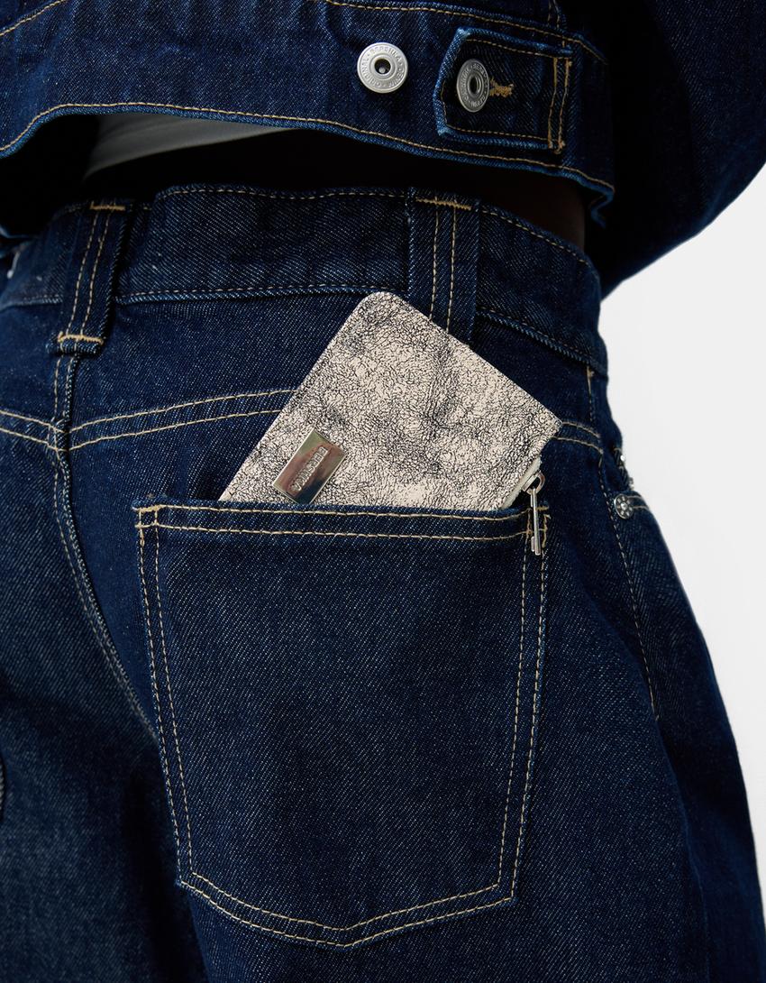 محفظة يدوية بتأثير متشقق-كريمي-3