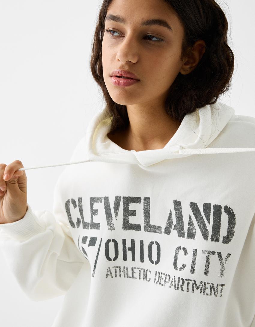 Sweatshirt capuz padrão-Cru-2