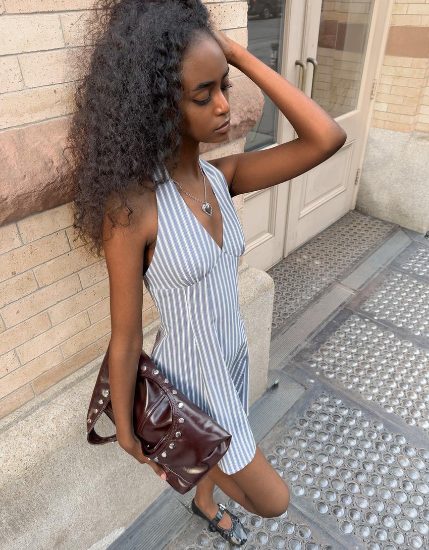 Mini soineko halter bengalina-Urdina