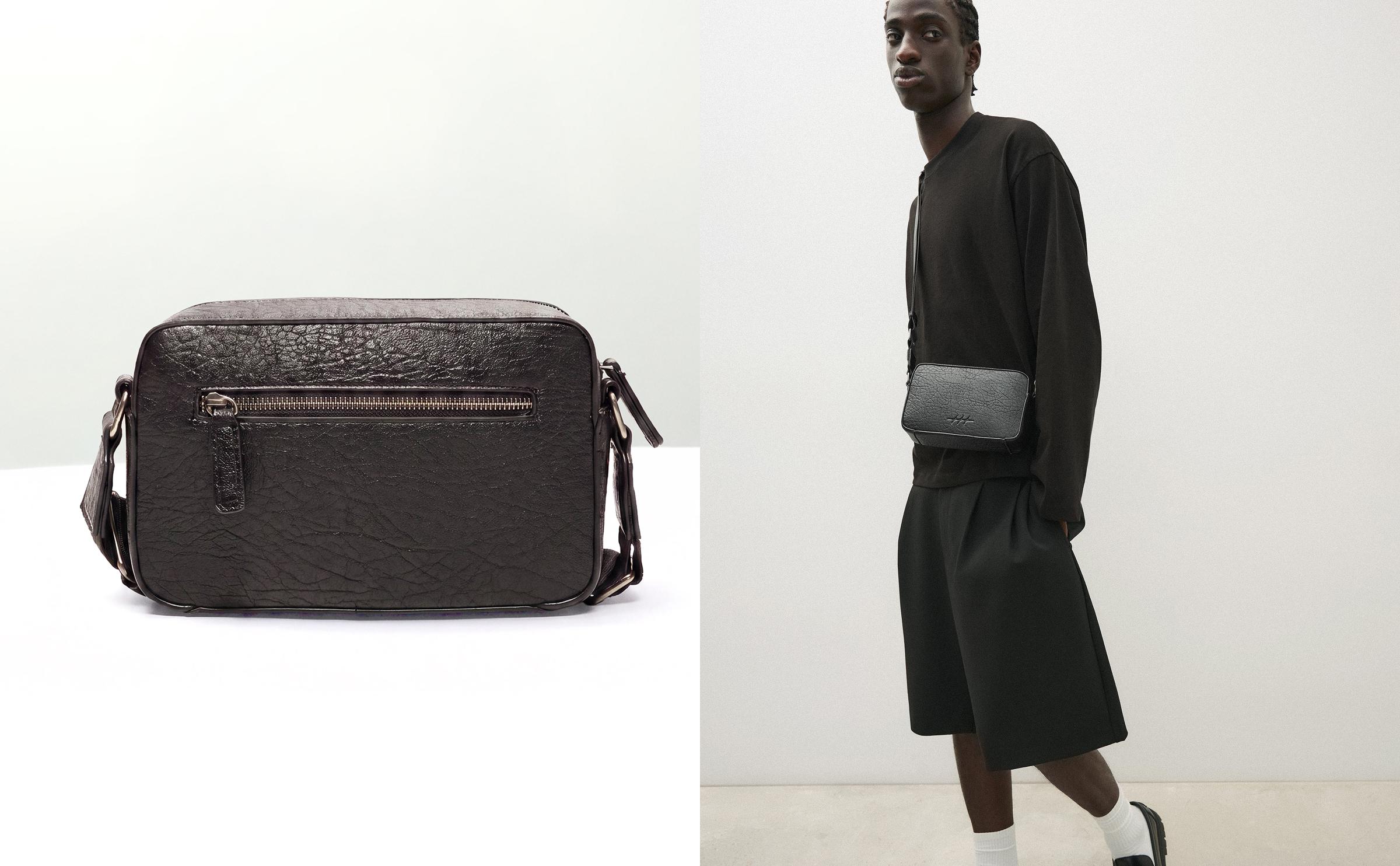 Embossed star crossbody bag — Black