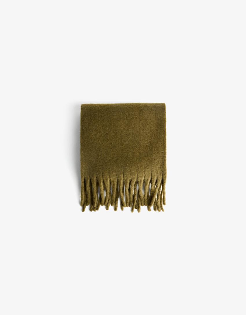 Yksivärinen huivi-Khaki-2