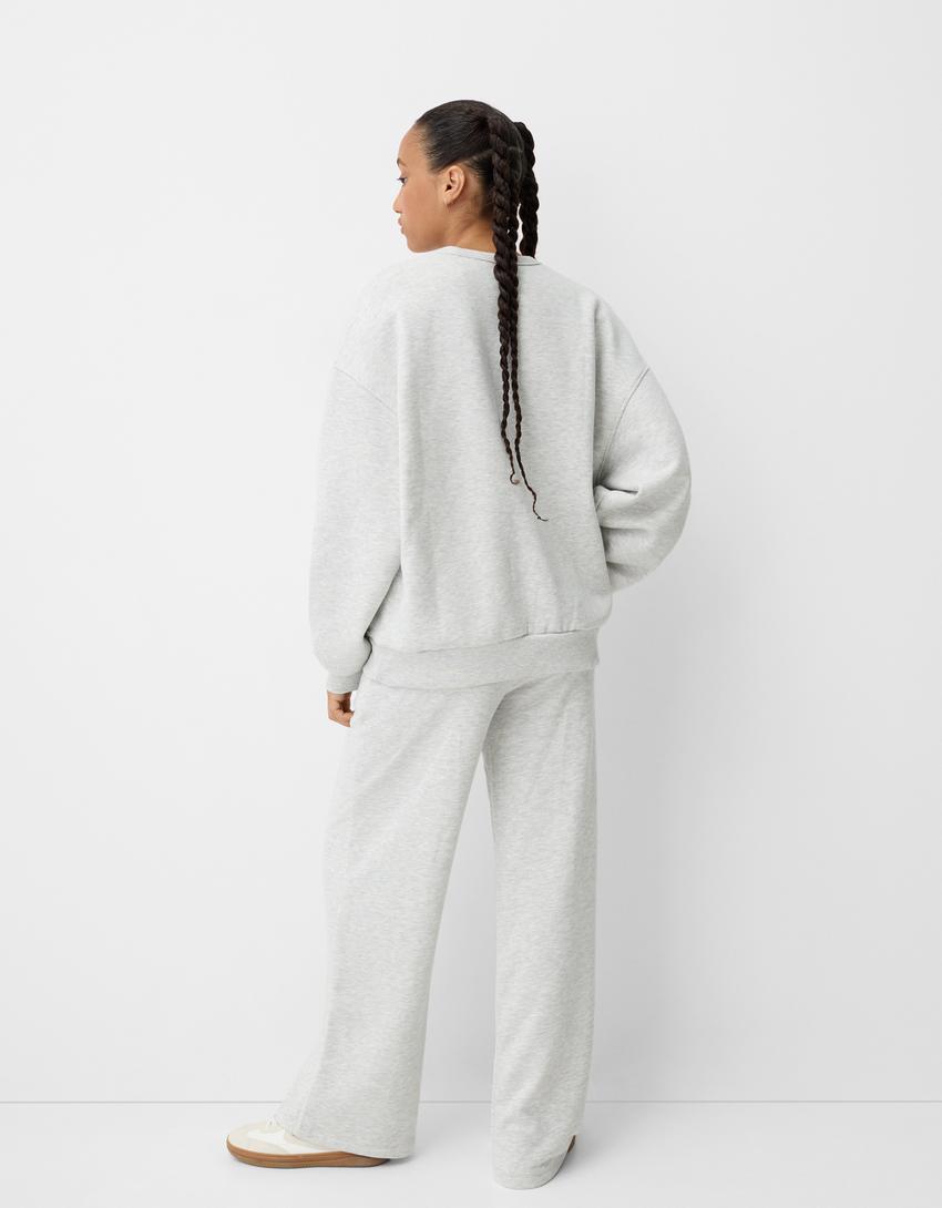 Oversize-Sweatshirt mit Seitentaschen-Grau-1