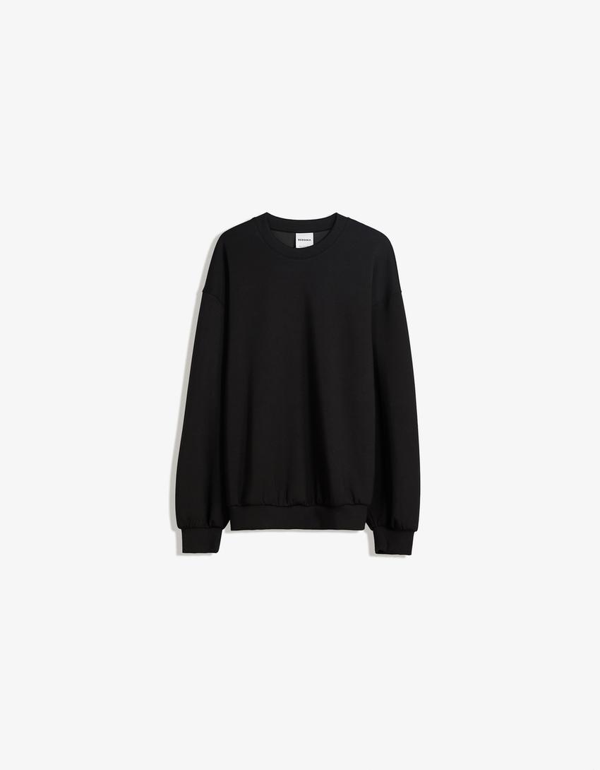 Oversize sweatshirt med modal-Svart-0