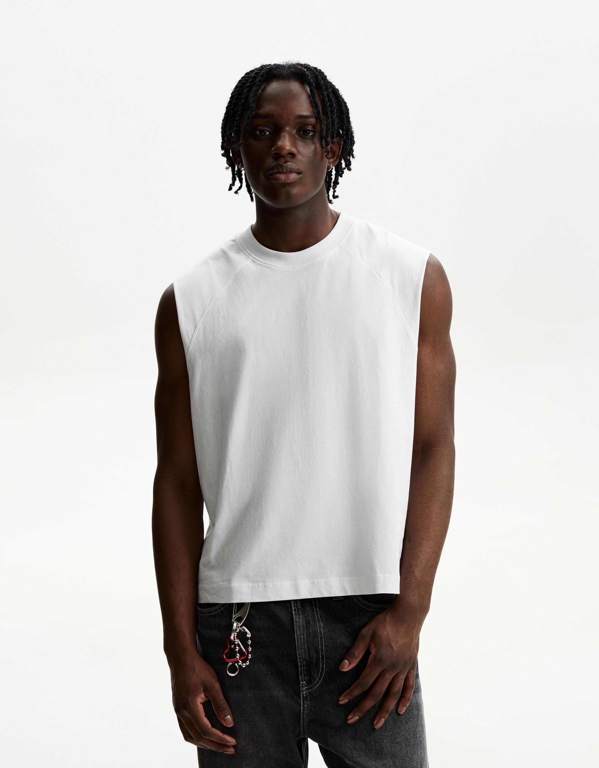 Camiseta Retro Camisetas De Tirantes Hombre Bershka Bershka Negra