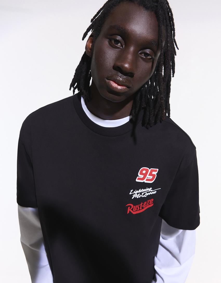 Majica kratkih rukava sa dezenom Cars-Crna