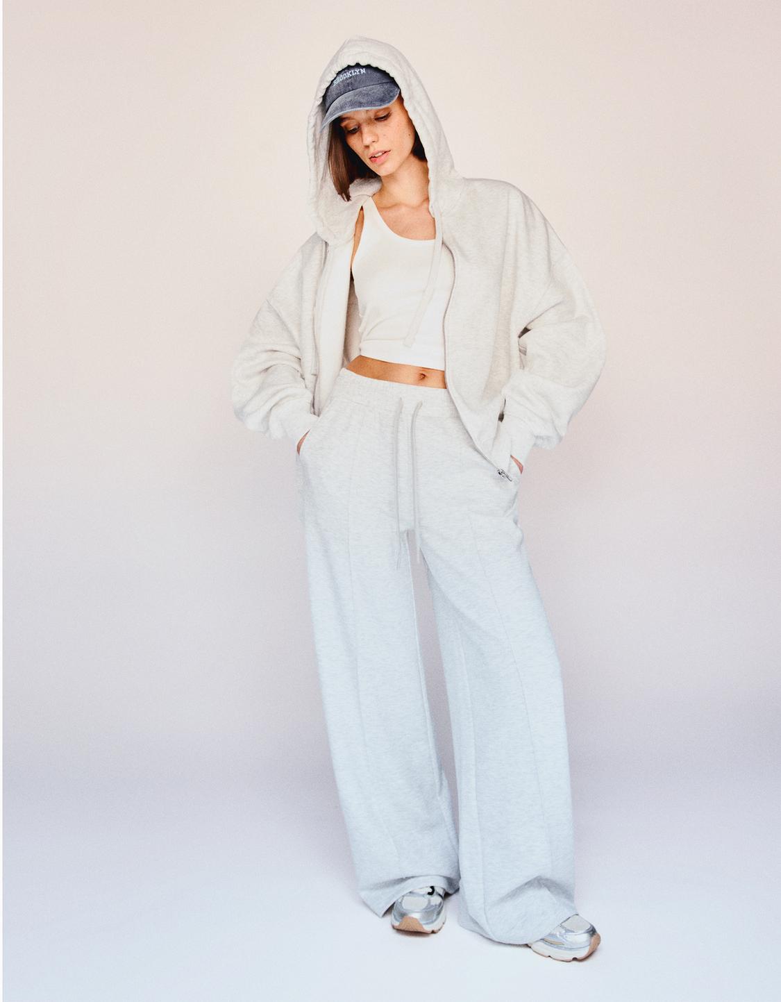 Soft touch wide-leg trousers
