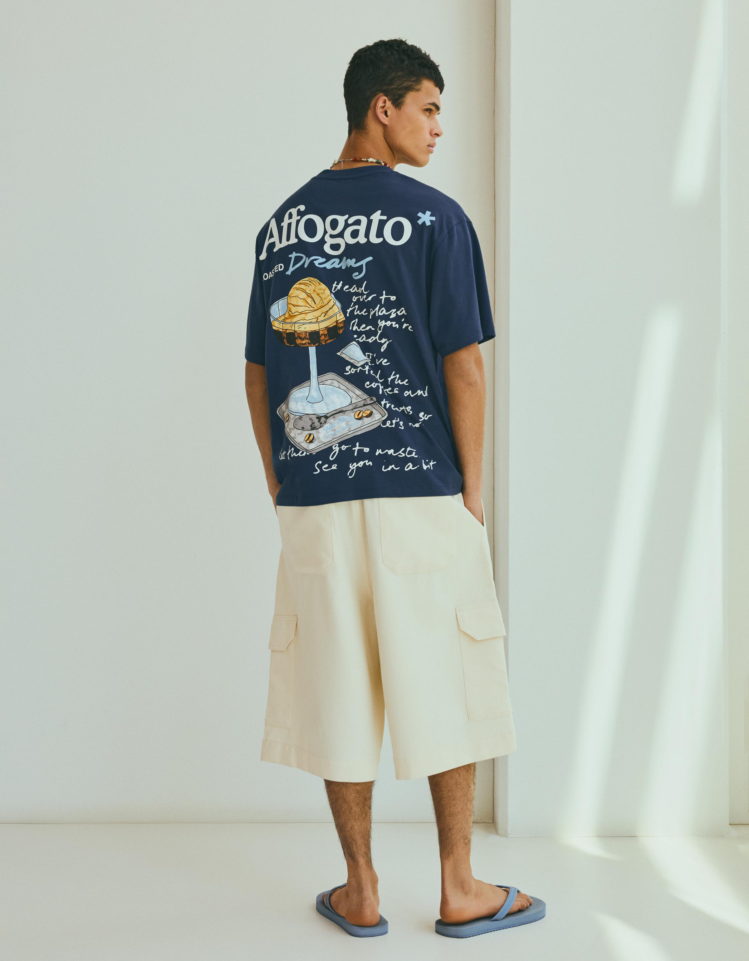 Bershka Baskılı relaxed fit tişört görsel 6