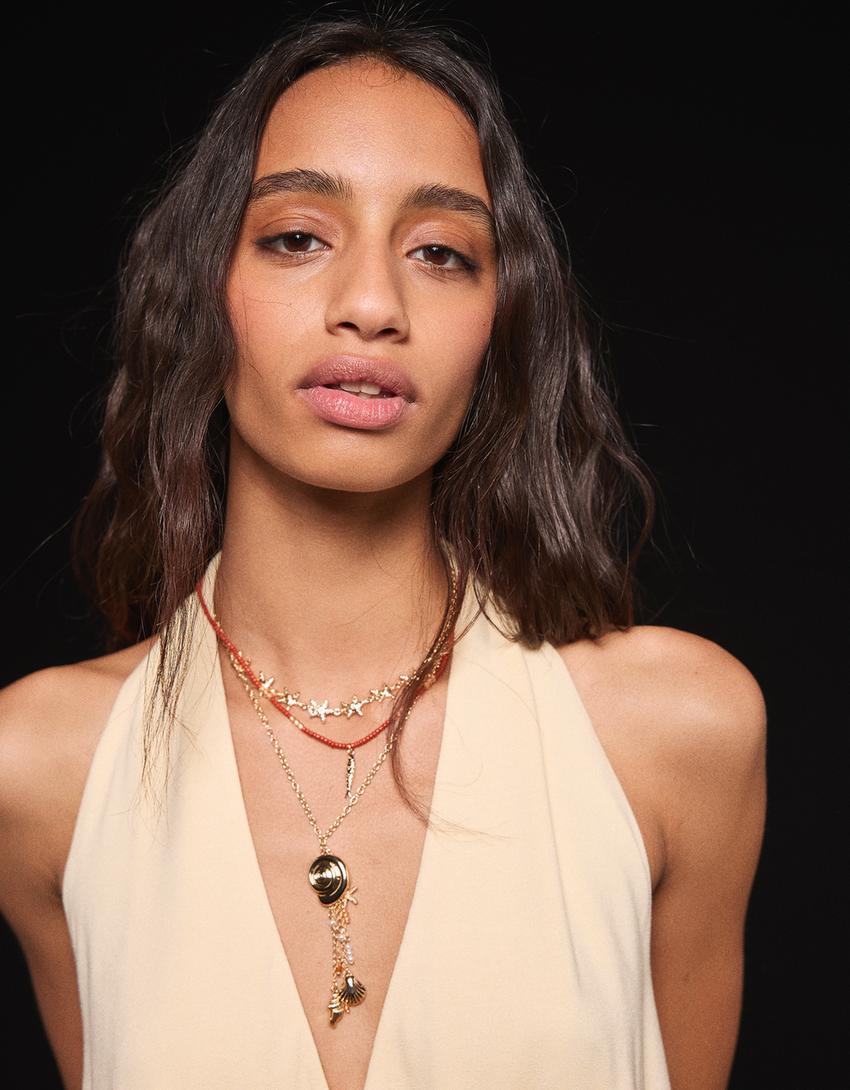 Pack isi 3 kalung liontin-Emas