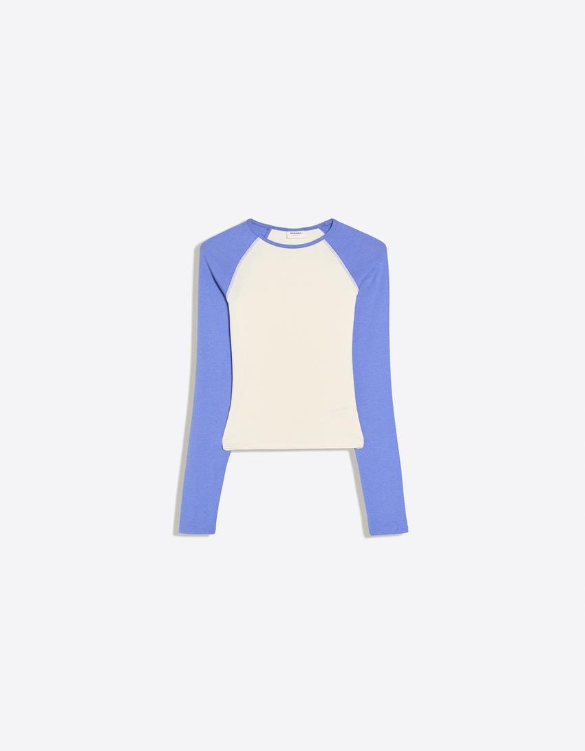Langarmshirt mit Raglanärmeln-Violett