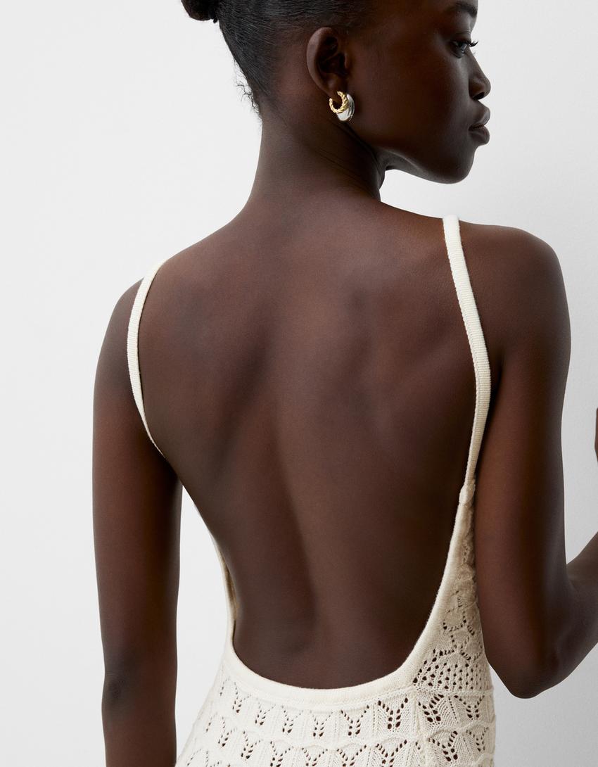 فستان قصير ريفي بتخريمات-أبيض-6